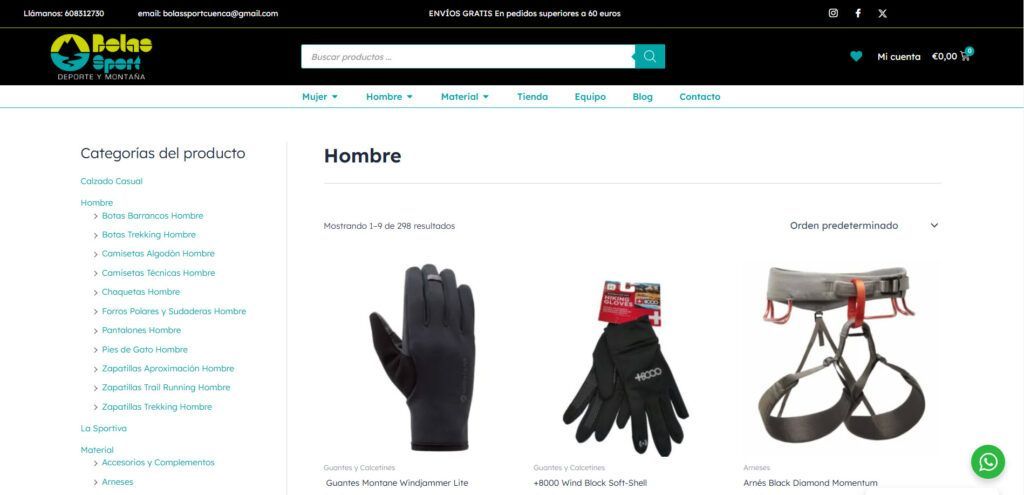 caso de éxito de comercio electrónico Bolas Sport